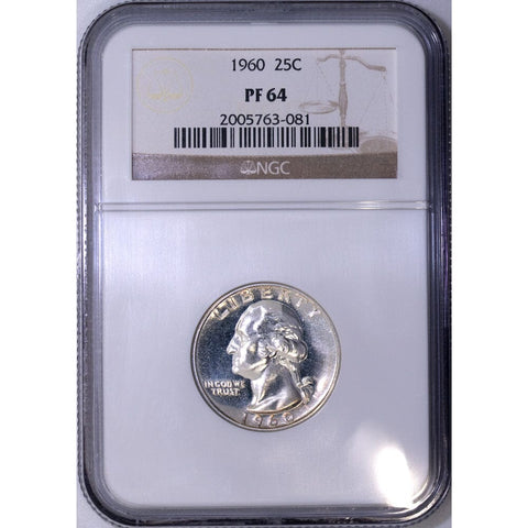 1960 Proof Washington Quarter - NGC PF 64 - Gem Proof