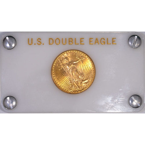 1927 $20 Saint Gauden's Double Eagle - Brilliant Uncirculated - In Hard Lucite Holder