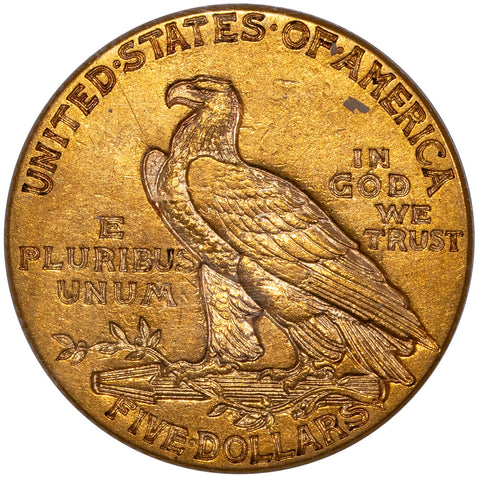 1913 $5 Indian Half Eagle Gold Coin - About Uncirculated - In Hard Lucite Holder