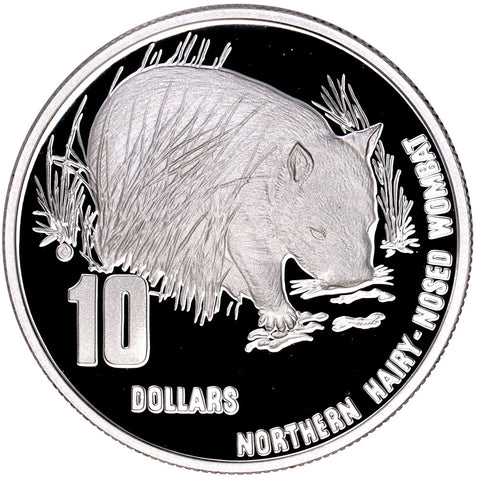 1998 Australia "Hairy-Nosed Wombat" Endangered Species $10 Sterling Silver Proof Coin - Gem Proof in OGP w/ CoA