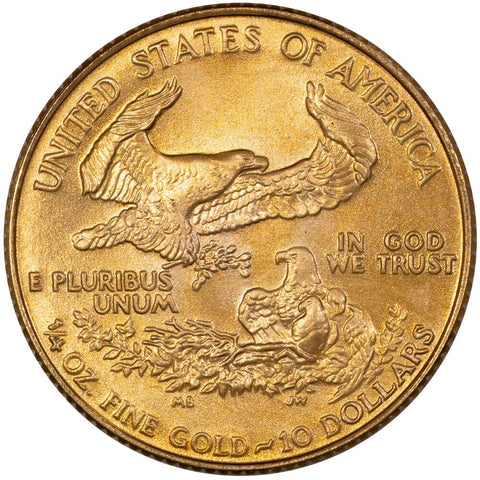 1986 $10 1/4 Oz Quarter Ounce Gold Eagle - Gem Uncirculated