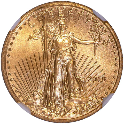 2018 $5 1/10th oz American Gold Eagle - NGC MS 70