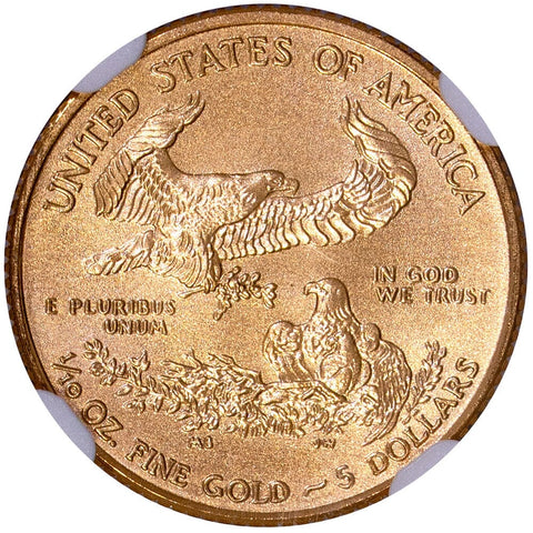 2018 $5 1/10th oz American Gold Eagle - NGC MS 70