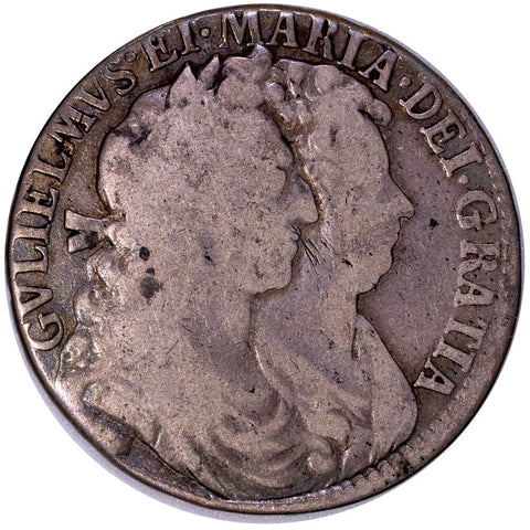 1689 William And Mary Half Crown KM# 472.2 - Very Good