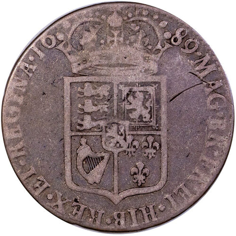 1689 William And Mary Half Crown KM# 472.2 - Very Good