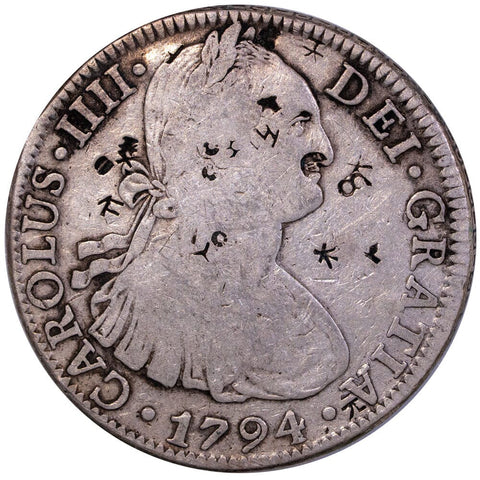 1794-FM Mexico Silver 8 Reales KM.109 - Fine (Chopmarks)
