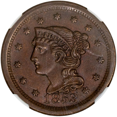 1853 Large Cent - NGC MS 62 BN - Uncirculated