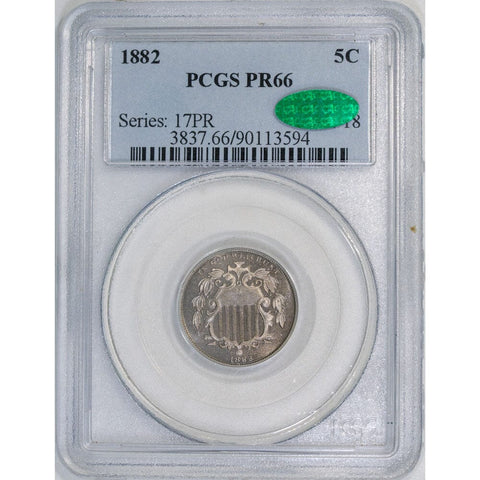 1882 Proof Shield Nickel - PCGS PR 66 CAC - Gem Proof