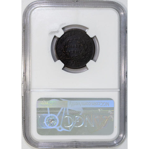 1800 Draped Bust Half Cent C-1 - NGC VG 8 BN - Very Good Brown