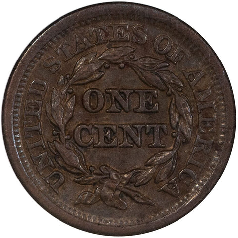 1852 Braided Hair Large Cent - NGC AU 55 BN - About Uncirculated