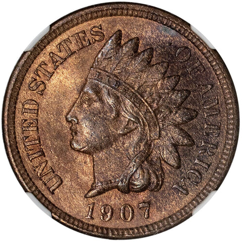 1907 Indian Head Cent - NGC MS 65 BN - Gem Uncirculated