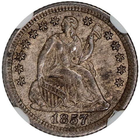 1857-O Seated Liberty Half Dime - NGC MS 62 - Nice Toned Uncirculated