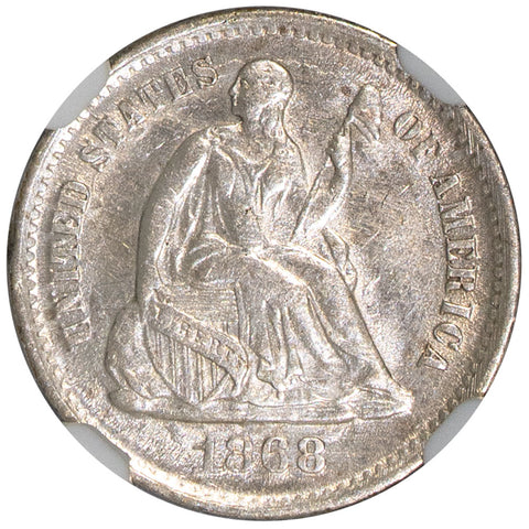 1868-S Seated Liberty Half Dime - NGC AU 58 - Choice About Uncirculated
