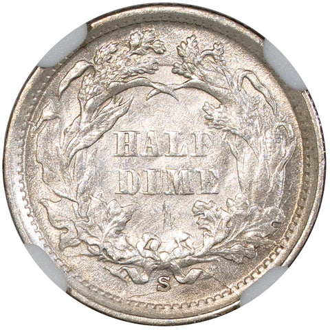 1868-S Seated Liberty Half Dime - NGC AU 58 - Choice About Uncirculated