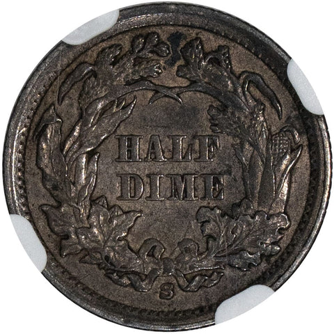 1867-S Seated Half Dime - NGC AU 55 - 120,000 Mintage