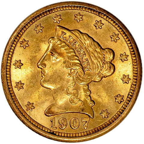 1907 $2.5 Liberty Gold Coin - Choice Brilliant Uncirculated