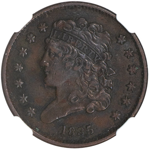 1835 Classic Head Half Cent - NGC XF 45 BN - Choice Extremely Fine