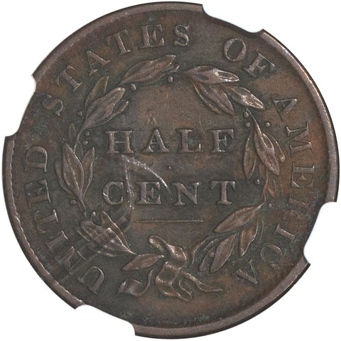 1835 Classic Head Half Cent - NGC XF 45 BN - Choice Extremely Fine