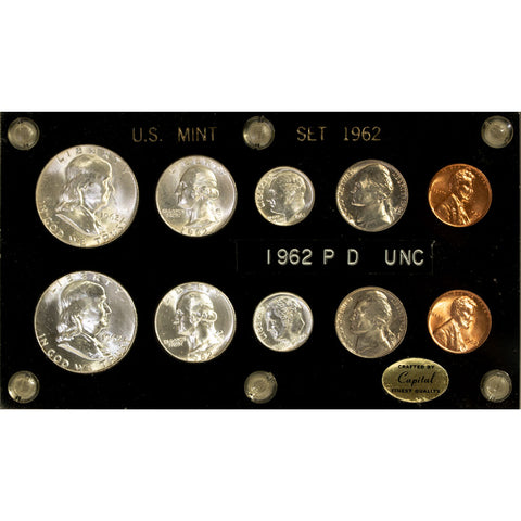 1962 P & D U.S. Mint Set - Gem Uncirculated in Capital Plastic
