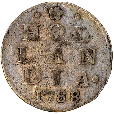 1788 Netherlands Holland Silver 2 Stuiver KM. 48 - Very Fine Details