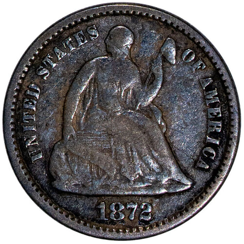 1872 Seated Liberty Half Dime - Very Good