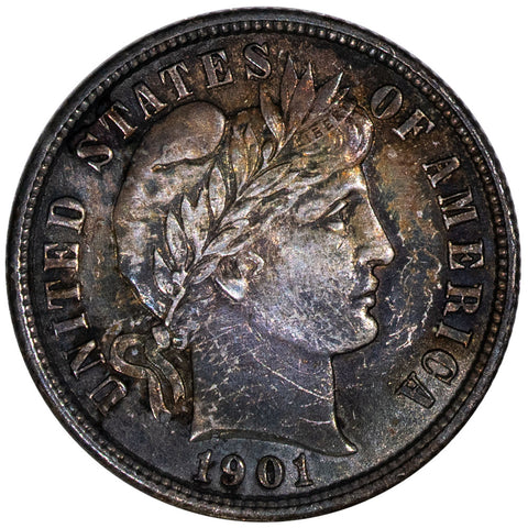 1901 Barber Dime - Choice About Uncirculated