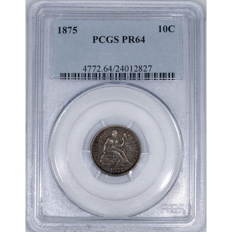 1875 Proof Seated Liberty Dime - PCGS PR64 - Toned Proof