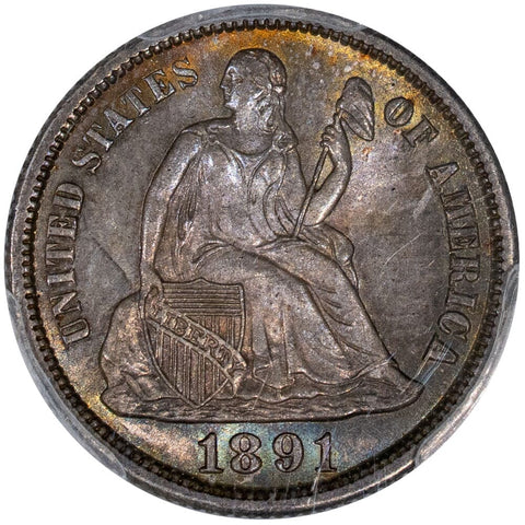 1891-S Seated Liberty Dime - PCGS MS64 CAC - Choice Uncirculated