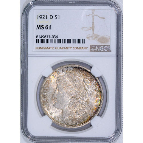1921-D  Morgan Dollar - NGC MS 61 - Brilliant Uncirculated