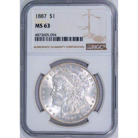 1887  Morgan Dollar - NGC MS 63 - Choice Brilliant Uncirculated