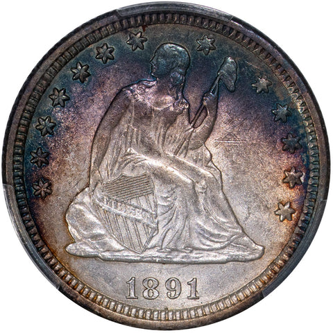 1891 Seated Liberty Quarter - PCGS AU 58 - Choice About Uncirculated
