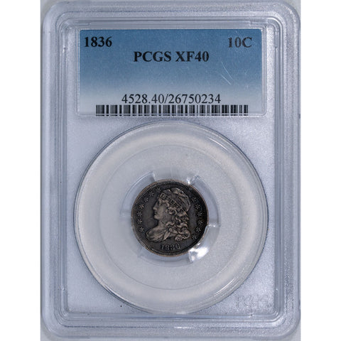 1836 Capped Bust Dime - PCGS XF 40 - Extremely Fine