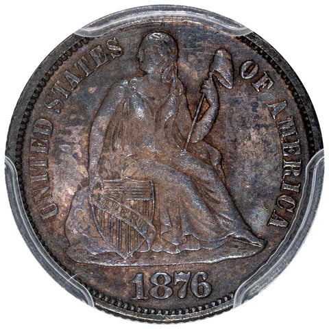 1876 Seated Liberty Dime - PCGS MS 63 CAC - Choice Toned Uncirculated