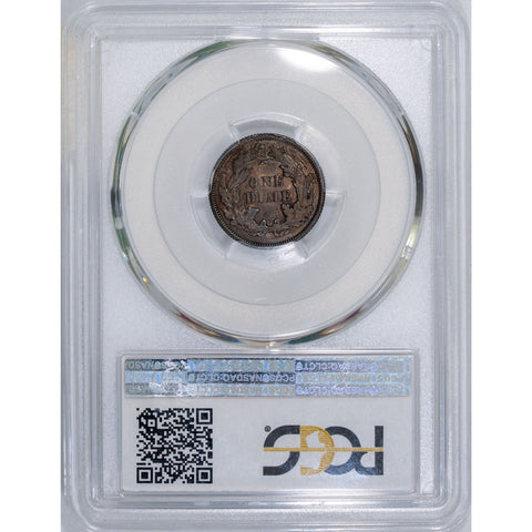 1876 Seated Liberty Dime - PCGS MS 63 CAC - Choice Toned Uncirculated