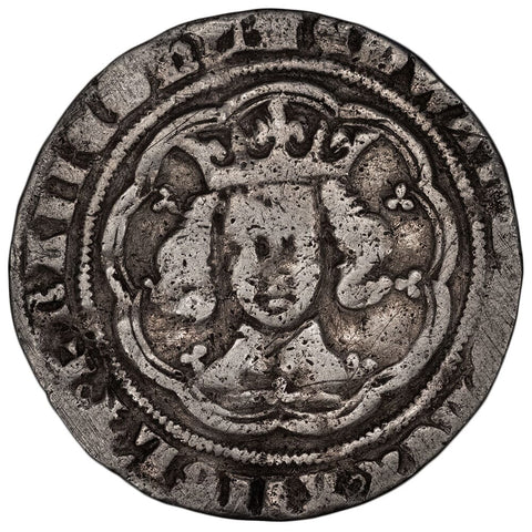 1351-1361 Edward III London Mint Silver Groat Pre-Treaty - Fine