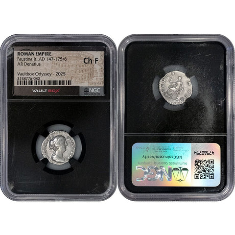 Roman Empire, Faustina Jr., AR Denarius, 147-175/6 AD - NGC Choice Fine