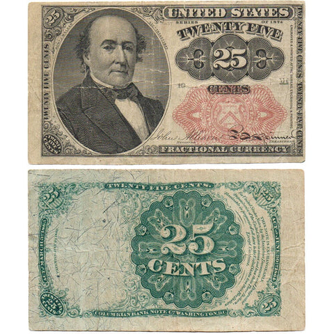 (1874-1876) 5th Issue 25¢ Fractional Fr. 1309 (Short Key) - Very Fine
