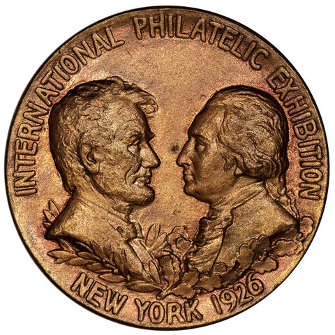 1926 Guttag Bros. International Philatelic Exhibition Bronze Medal - Uncirculated