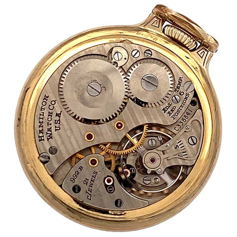 1951 Hamilton 10k Gold Filled Pocket Watch - 21 Jewel, Model 5, Grade 992B, Size 16s