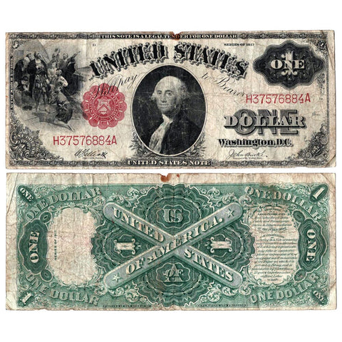 1917 "Sawhorse" $1 Legal Tender Note - Fr. 37 - Very Good