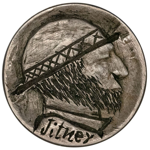 'Jitney' Hobo Nickel - XF Carving - VF Nickel