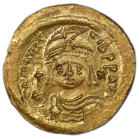 Byzantine Empire, Maurice Tiberius AV Solidus Constantinople Mint, 582-602 AD - Very Fine