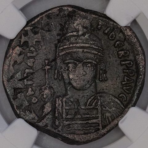 Byzantine Empire, Maurice Tiberius AE Follis Constantinople 582-602 AD - NGC Choice VF
