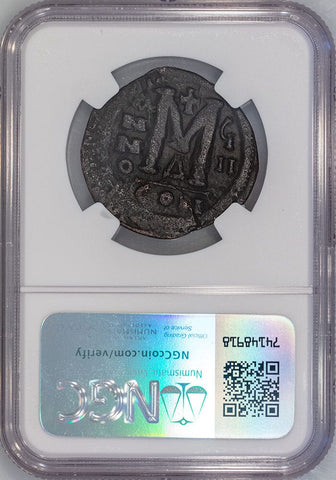 Byzantine Empire, Maurice Tiberius AE Follis Constantinople 582-602 AD - NGC Choice VF