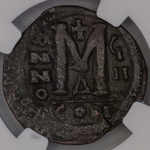 Byzantine Empire, Maurice Tiberius AE Follis Constantinople 582-602 AD - NGC Choice VF