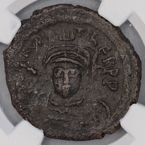 Byzantine Empire, Maurice Tiberius AE Follis 582-602 AD - NGC Ancients
