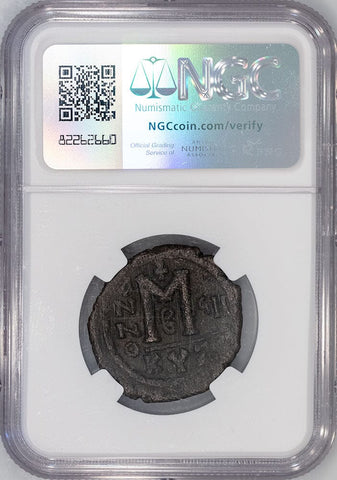 Byzantine Empire, Maurice Tiberius AE Follis 582-602 AD - NGC Ancients