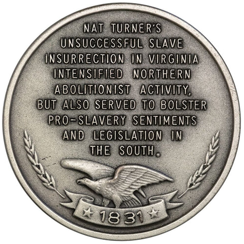 Danbury Mint Sterling Silver Nat Turner Slave Revolt Medal - Uncirculated