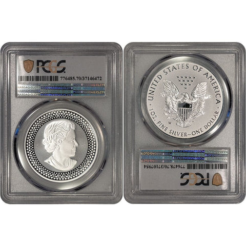 2019 Pride of Two Nations Silver Eagle & Silver Maple Leaf (RCM Edition) - PCGS PR 70 w/ OGP