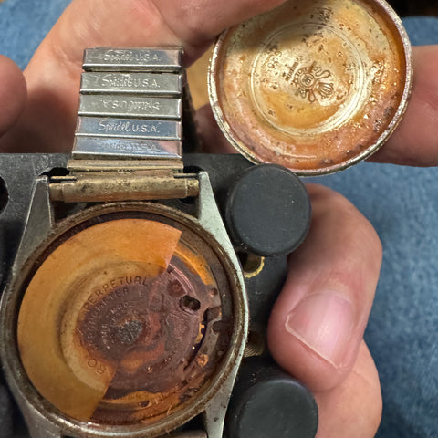 Early 1951 Rolex 6085 "Ovettone" – Two-Tone Solid Rose Gold Bezel - Parts/Restoration Project